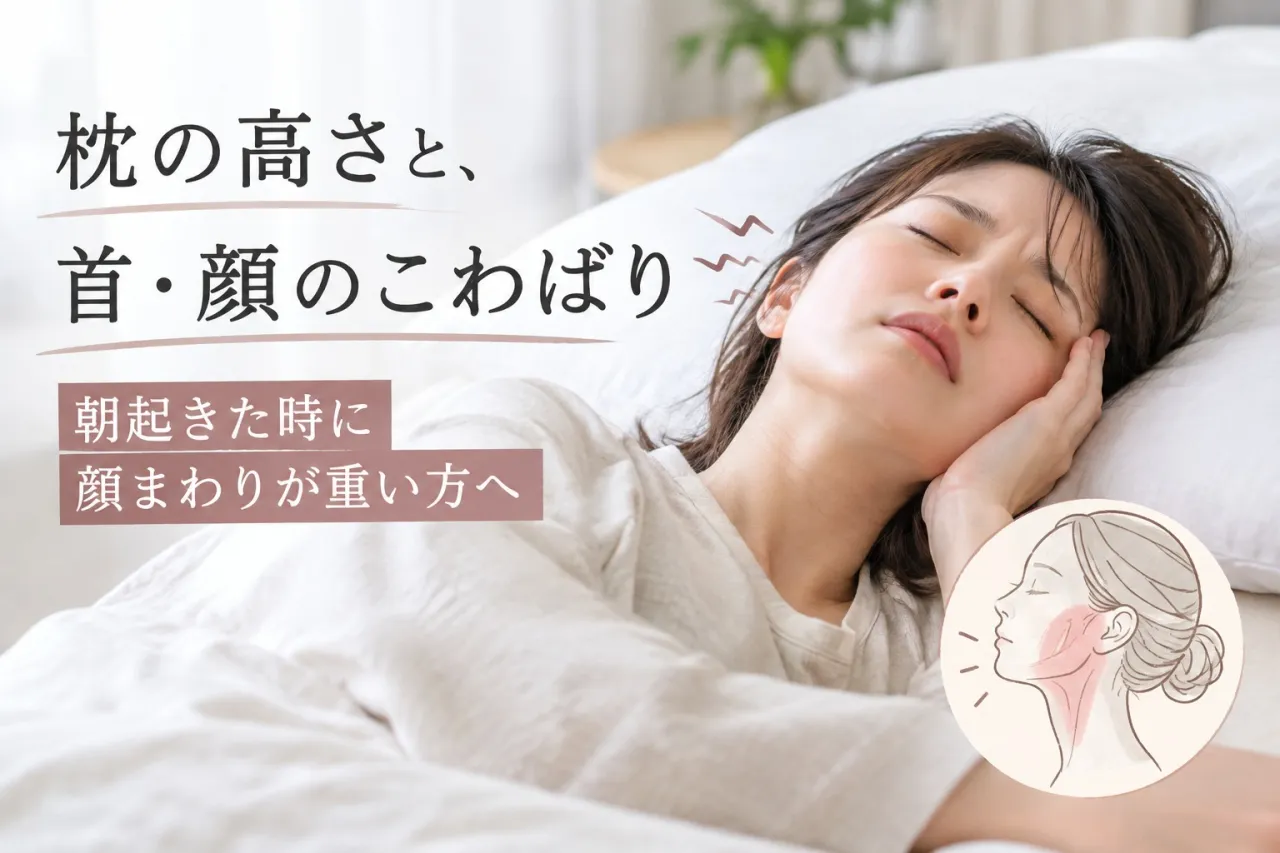 【新宿・小顔】枕の高さと、首・顔のこわばり!!朝起きたときに顔まわりが重い方へ